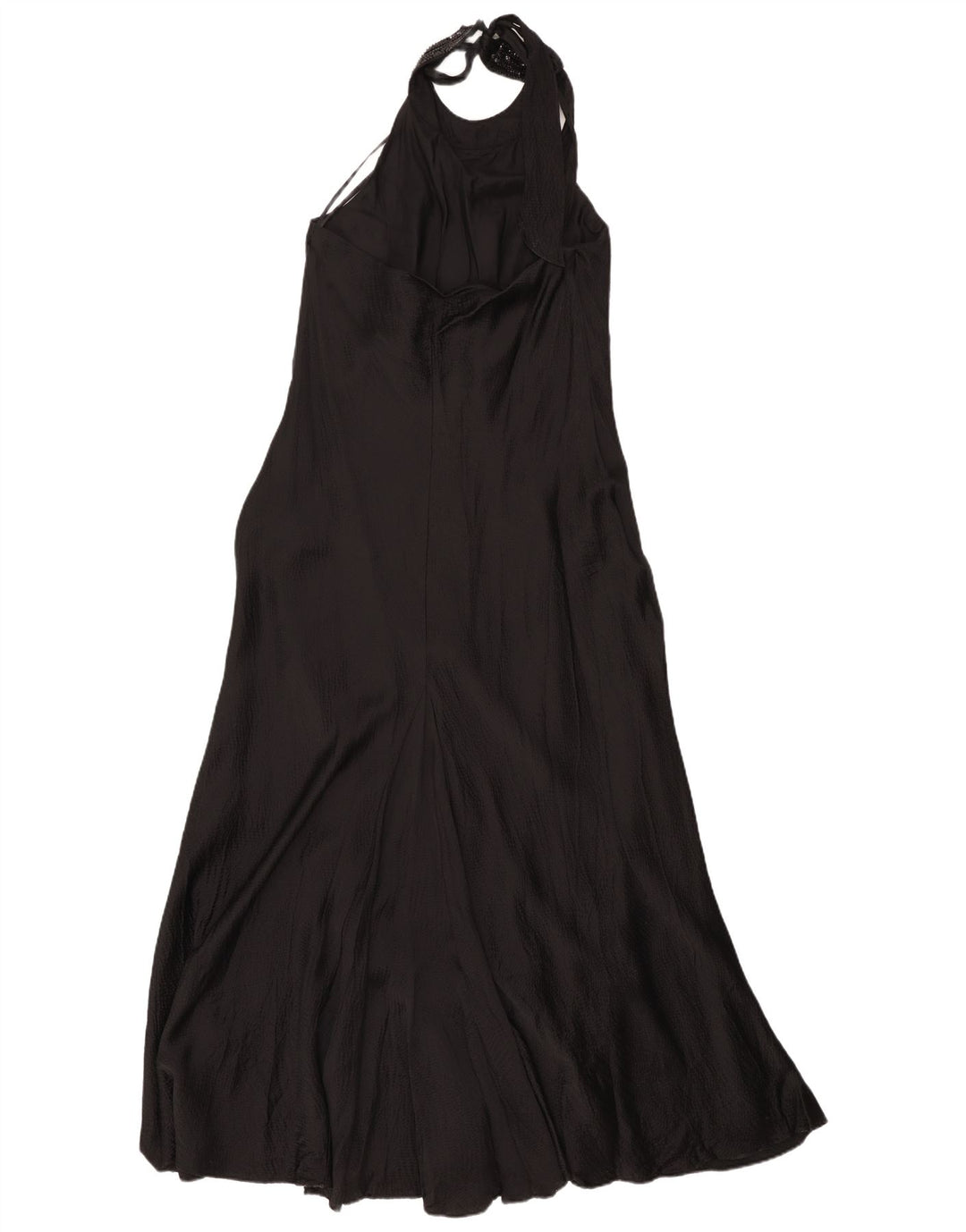 Abito lungo da donna Monsoon con scollo all'americana UK 16 Grande seta nera