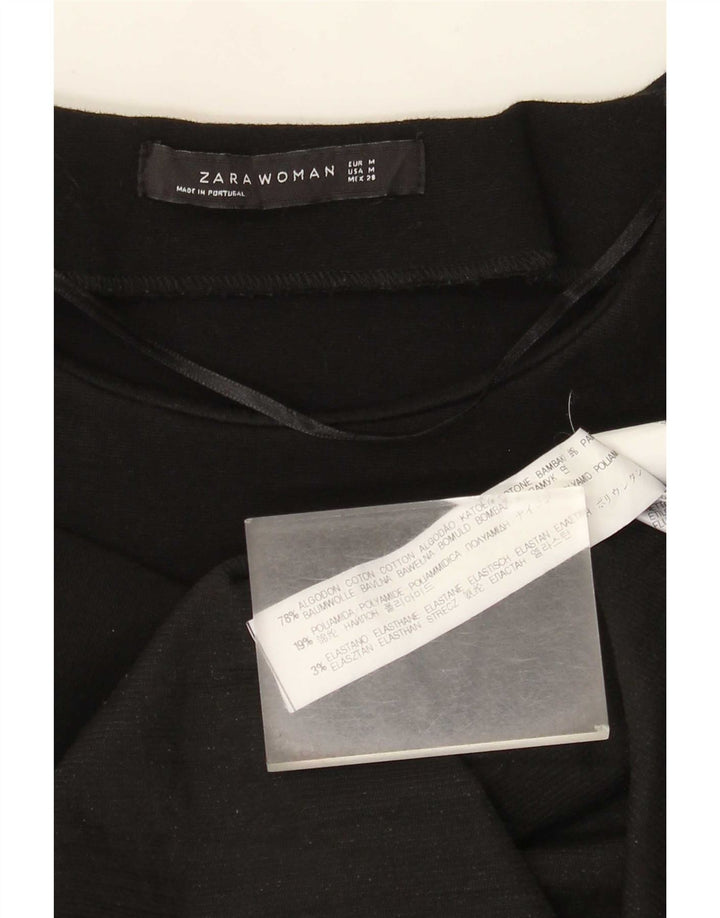 Abito a trapezio da donna Zara UK 12 cotone nero medio