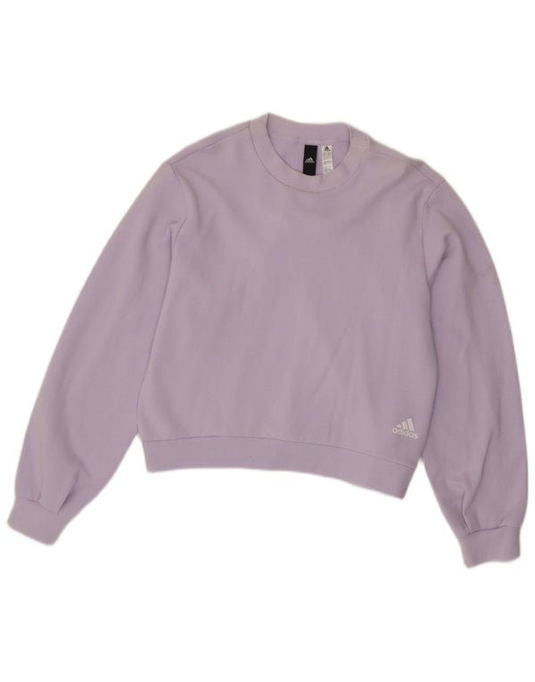 Felpa oversize da donna Adidas maglione UK 4/6 XS cotone lilla