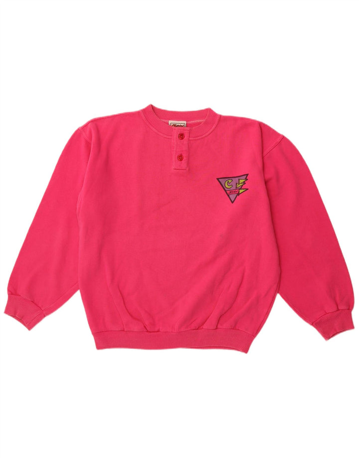 CROWN Felpa da uomo Maglione in cotone rosa medio