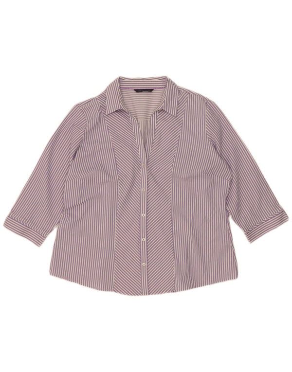 Camicetta da donna con maniche a 3/4 Marks & Spencer UK 18 XL Gessato viola