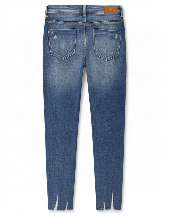 Jeans slim invecchiati Zara da donna EU 40 medi W30 L27 blu