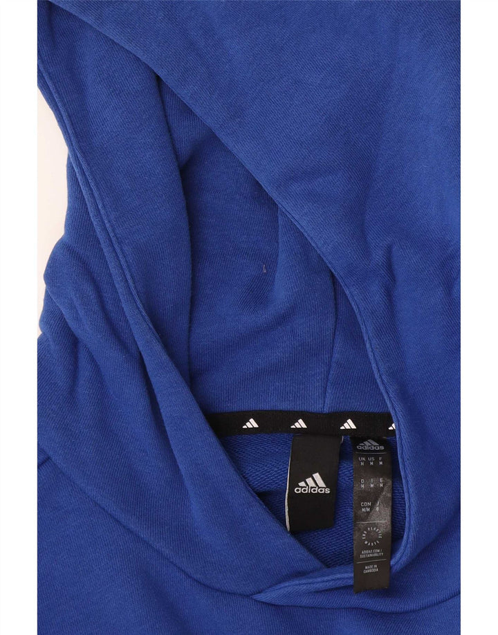 Felpa con cappuccio grafica Adidas da uomo blu medio