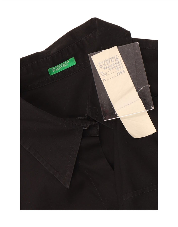 Camicia da donna Benetton UK 14 cotone medio nero