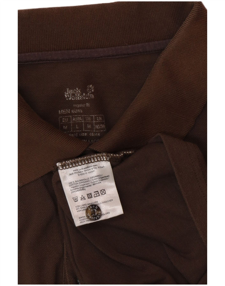Polo da uomo JACK WOLFSKIN UK 36/38 Cotone marrone medio