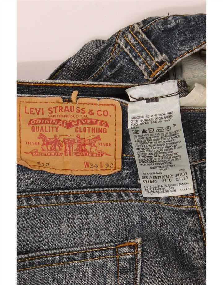 Jeans Levi's Uomo 512 Bootcut W34 L32 Cotone Blu