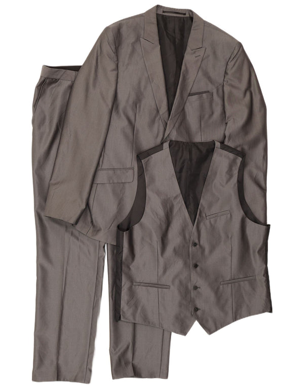 Abito da uomo 3 pezzi Angelo Litrico IT 56 3XL W42 L34 Poliestere grigio