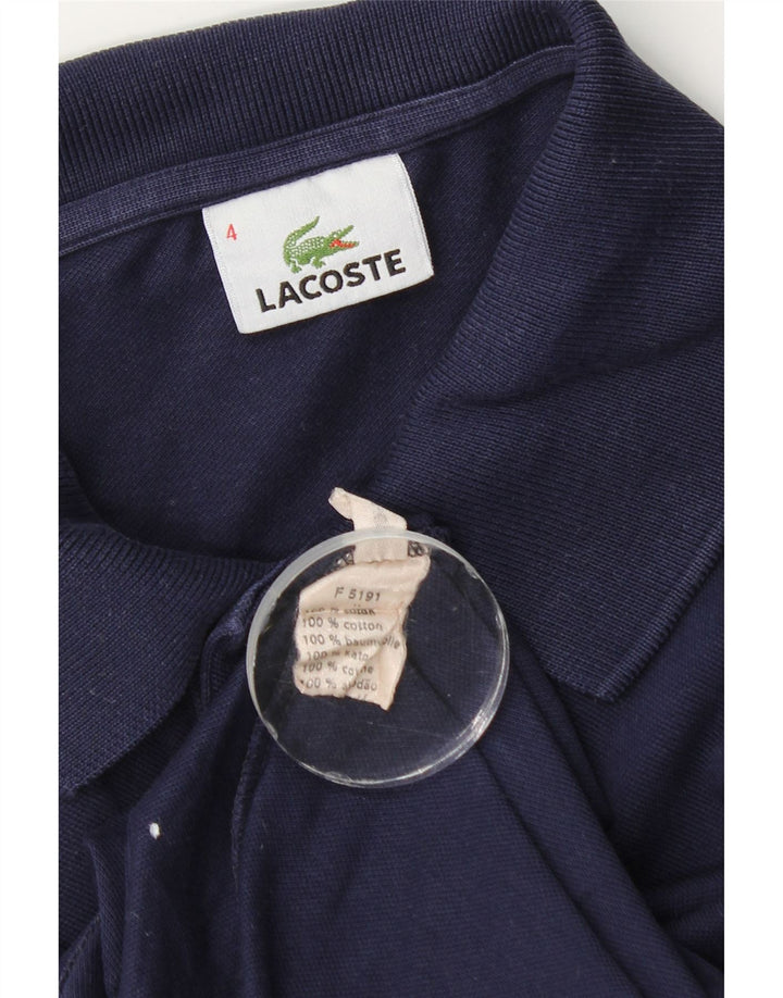 Polo da uomo a maniche lunghe Lacoste taglia 4 cotone medio blu navy