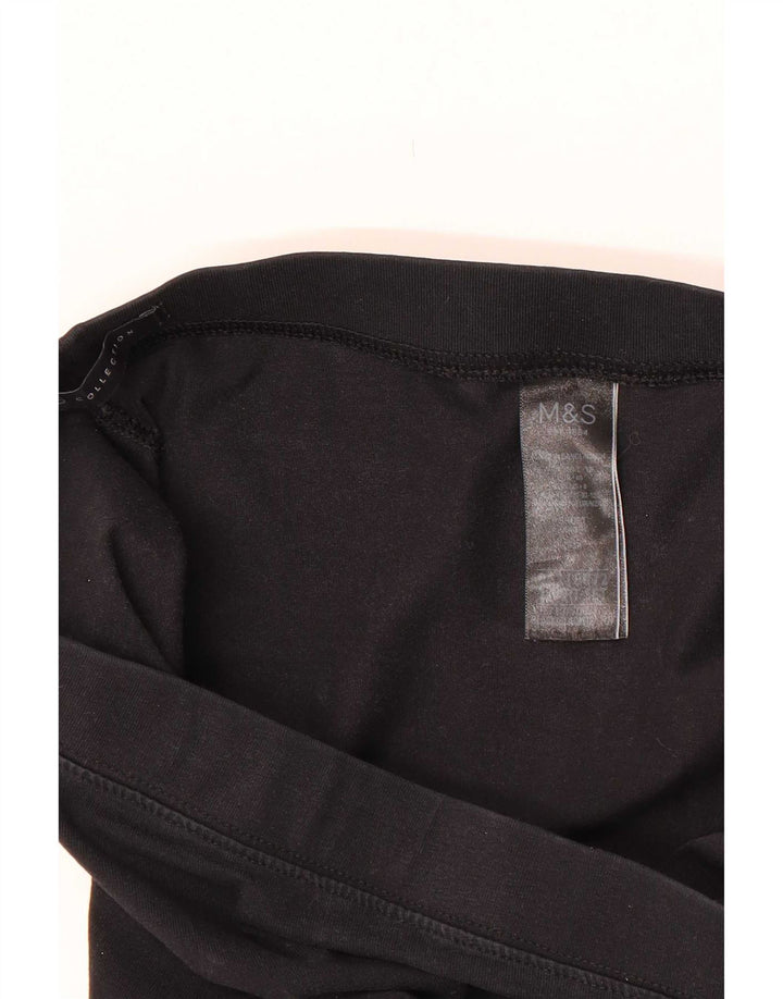 Leggings corti da donna Marks & Spencer UK 12 cotone nero medio