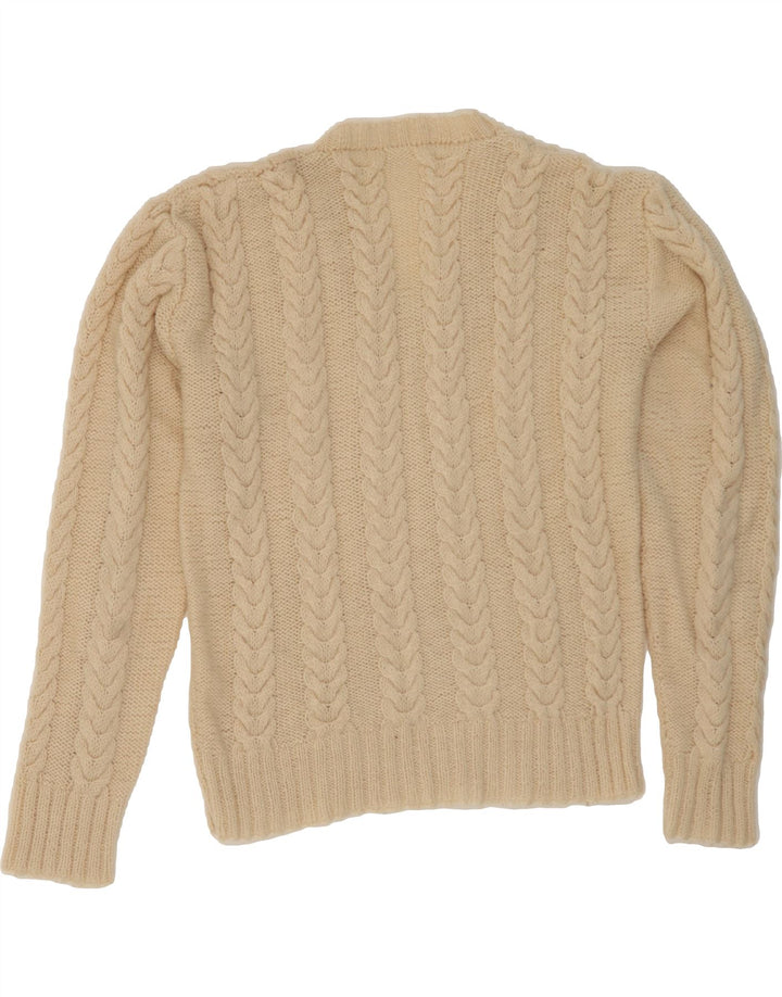 VINTAGE Womens V-Neck Jumper Sweater UK 16 Large Off White Vintage Vintage and Second-Hand Vintage from Messina Hembry 