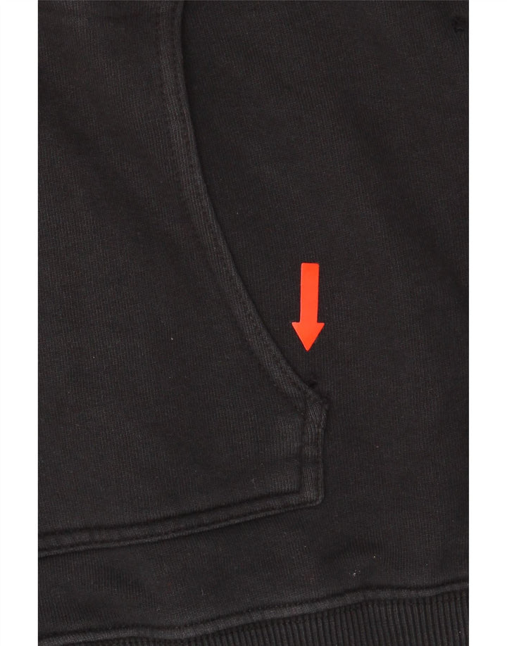 Maglione con cappuccio e zip grafica da uomo Fila grande in cotone nero