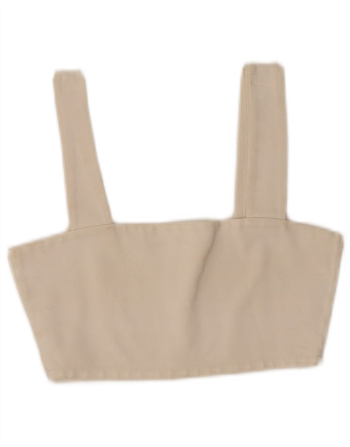 Top corto da donna Zara UK 8 piccolo in viscosa bianca