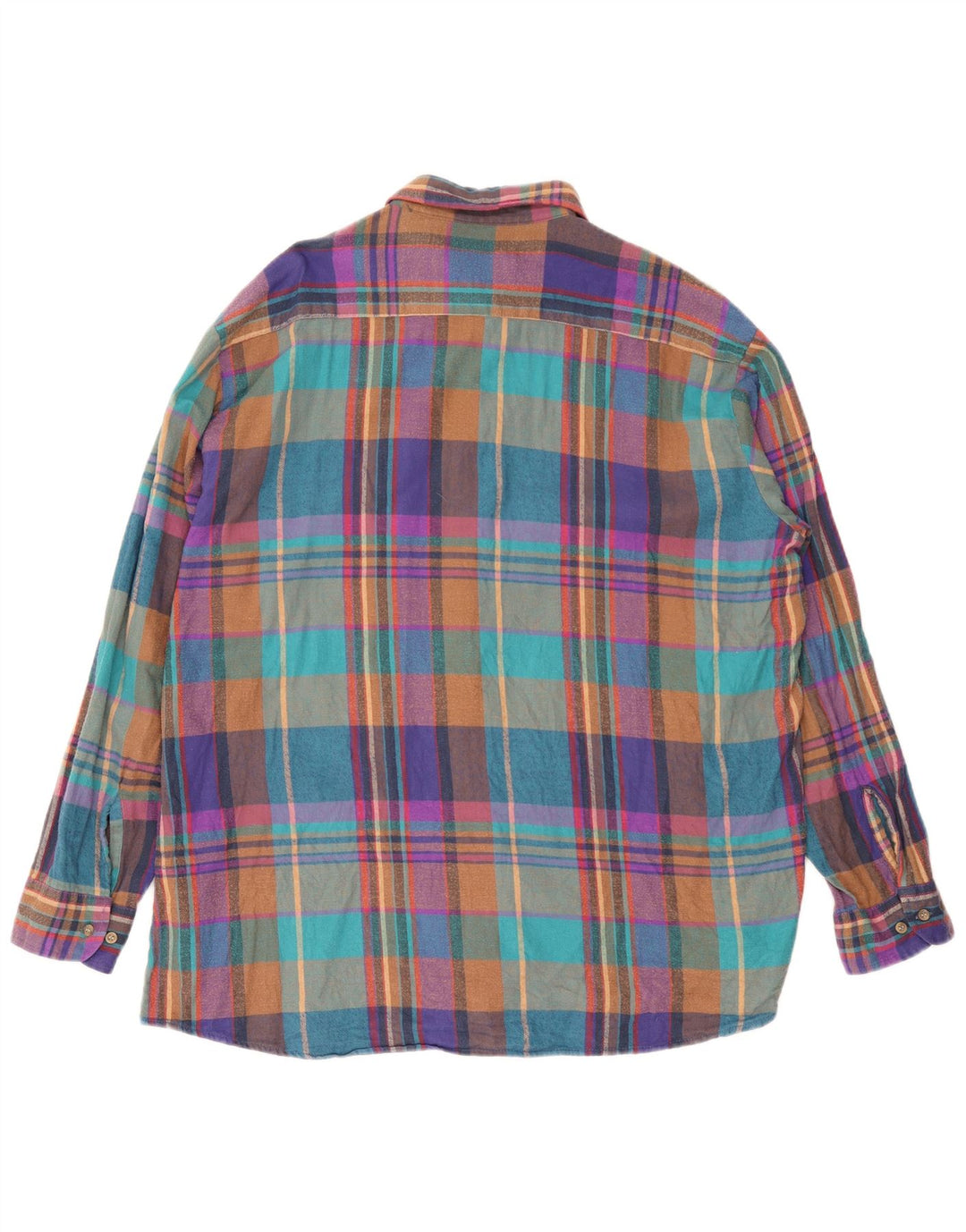 Camicia da uomo in flanella a quadri London Fog XL in cotone scozzese multicolore