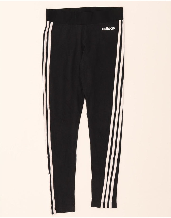ADIDAS Womens Leggings UK 8/10 Small  Black Cotton Vintage Adidas and Second-Hand Adidas from Messina Hembry 