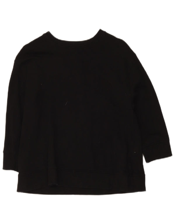 Felpa Zara da donna con maniche a 3/4, taglia UK 14, cotone nero medio