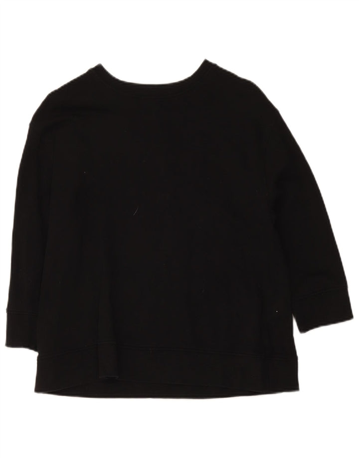 Felpa Zara da donna con maniche a 3/4, taglia UK 14, cotone nero medio