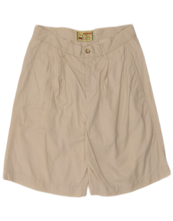 Pantaloncini chino con pegging da uomo vintage IT 48 medi W30 in cotone beige