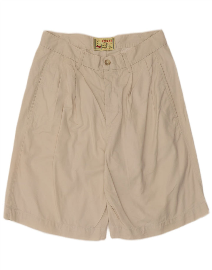 Pantaloncini chino con pegging da uomo vintage IT 48 medi W30 in cotone beige