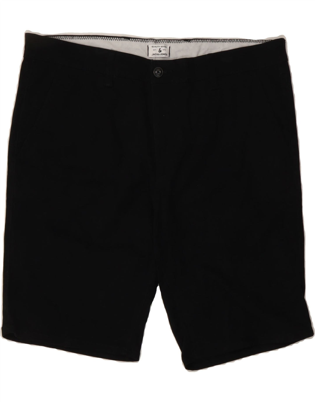 JACK & JONES Mens Chino Shorts Large W36 Black Cotton Vintage Jack & Jones and Second-Hand Jack & Jones from Messina Hembry 