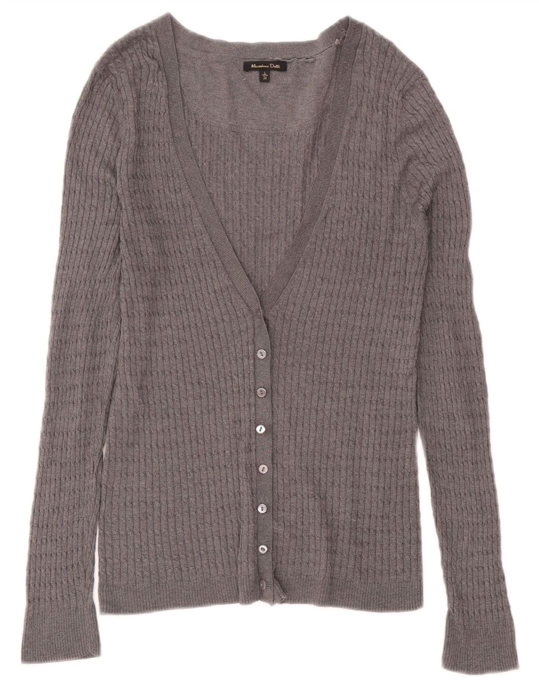 Maglione cardigan da donna Massimo Dutti UK 14 grande grigio