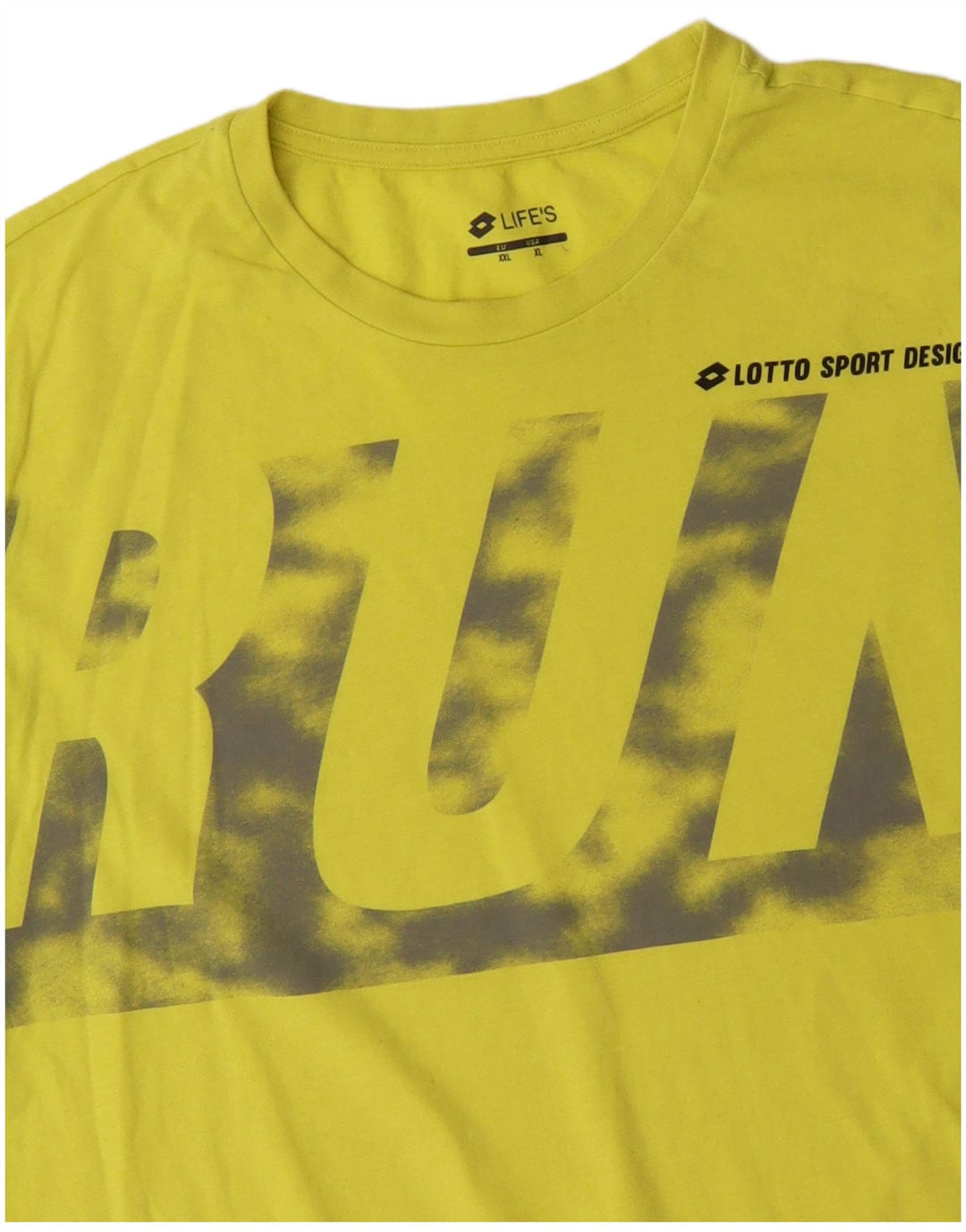 LOTTO T-shirt grafica da uomo Life's Top XL in cotone giallo
