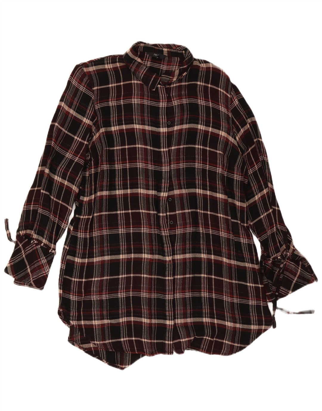 Abito chemisier da donna successivo UK 18 XL Viscosa a quadri rossi