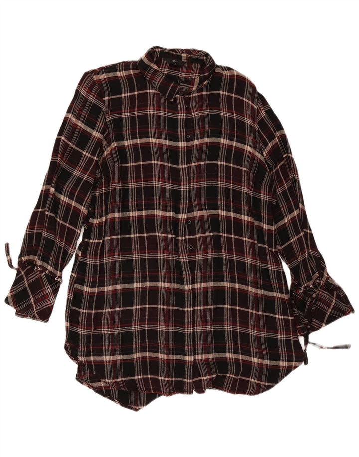 Abito chemisier da donna successivo UK 18 XL Viscosa a quadri rossi