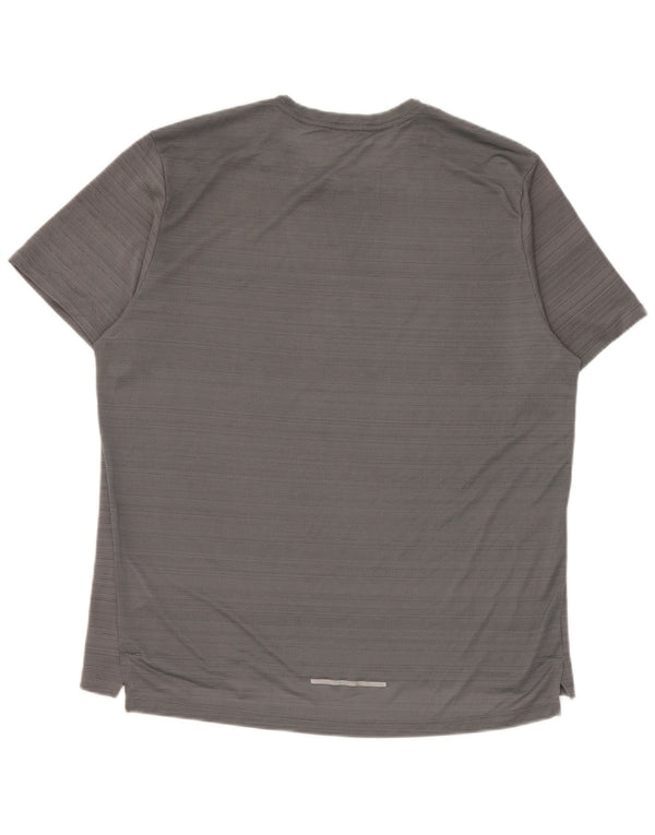T-shirt Nike Dri Fit da uomo, grande, in poliestere gessato grigio