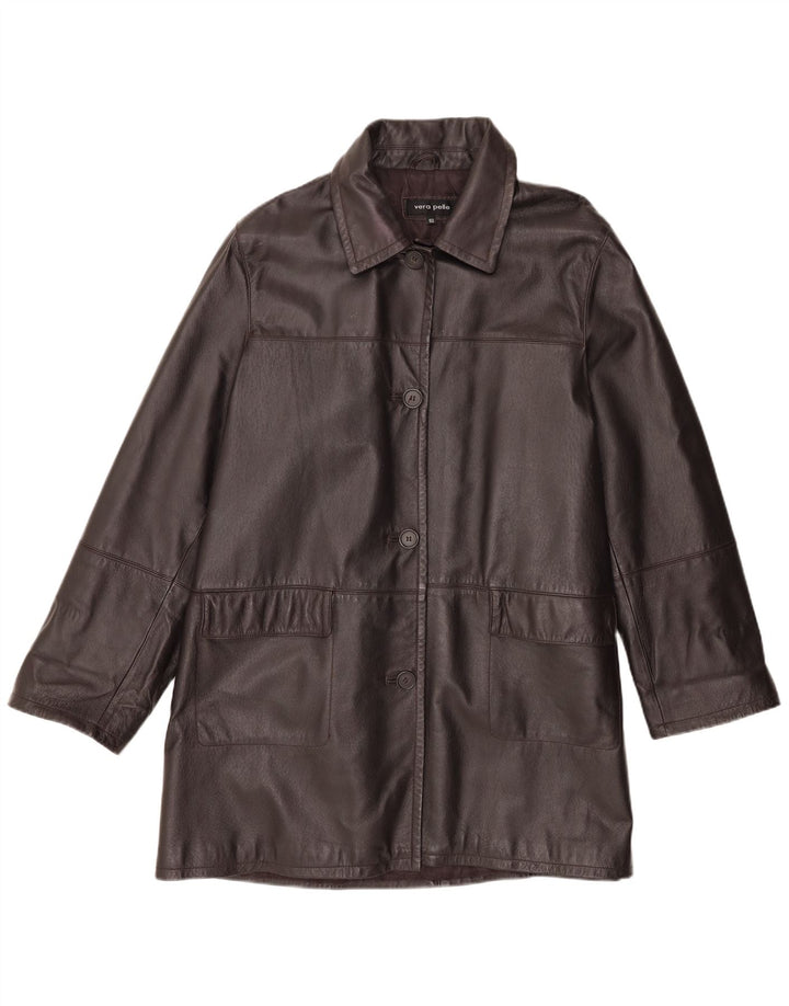 Cappotto in pelle vintage da donna IT 50 XL in pelle marrone