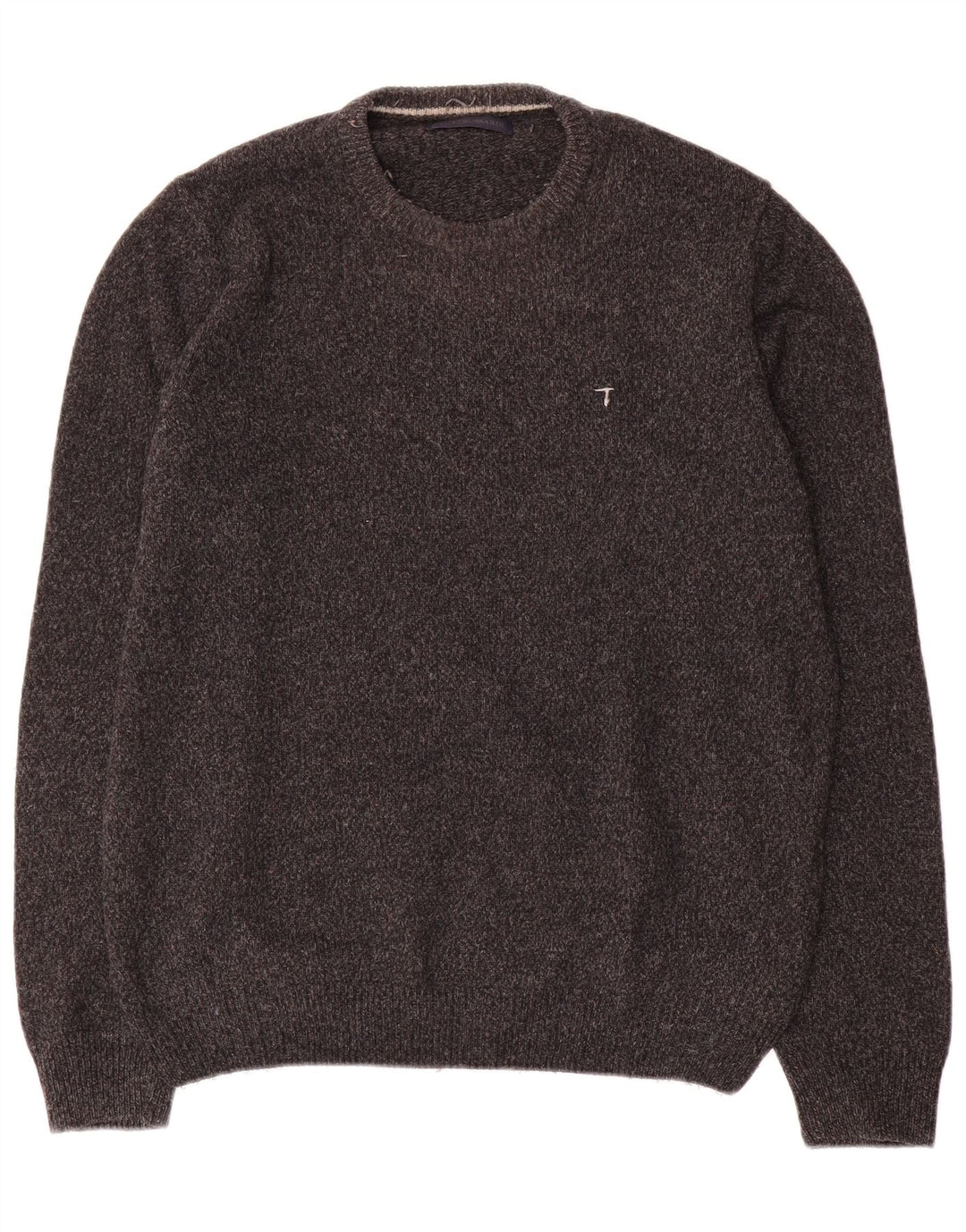Maglione Trussardi Uomo Girocollo Maglione Grande Lana Maculata Grigia