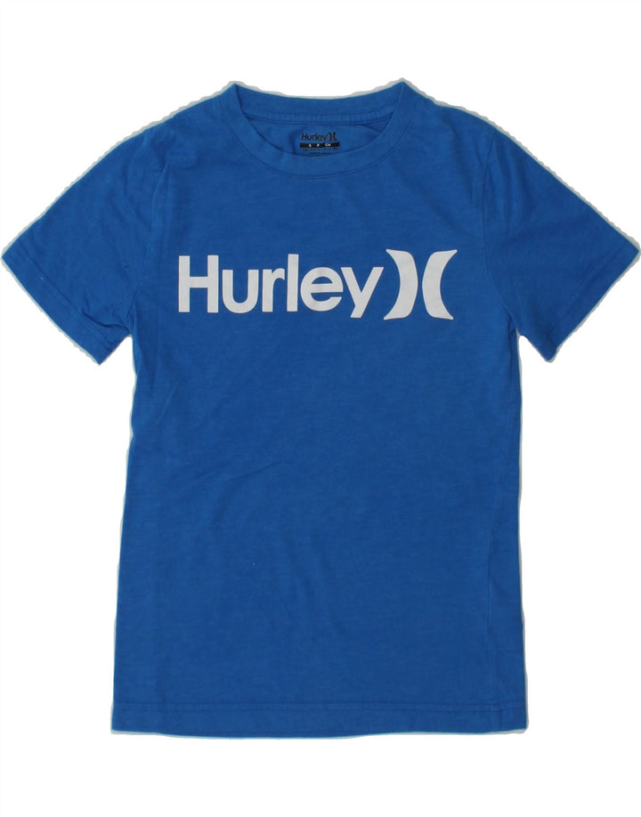 HURLEY Boys Graphic T-Shirt Top 8-9 Years Small Blue Cotton Vintage Hurley and Second-Hand Hurley from Messina Hembry 