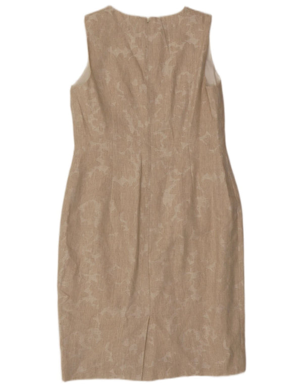 Abito tubino senza maniche da donna Hobbs UK 12 Lino floreale beige medio