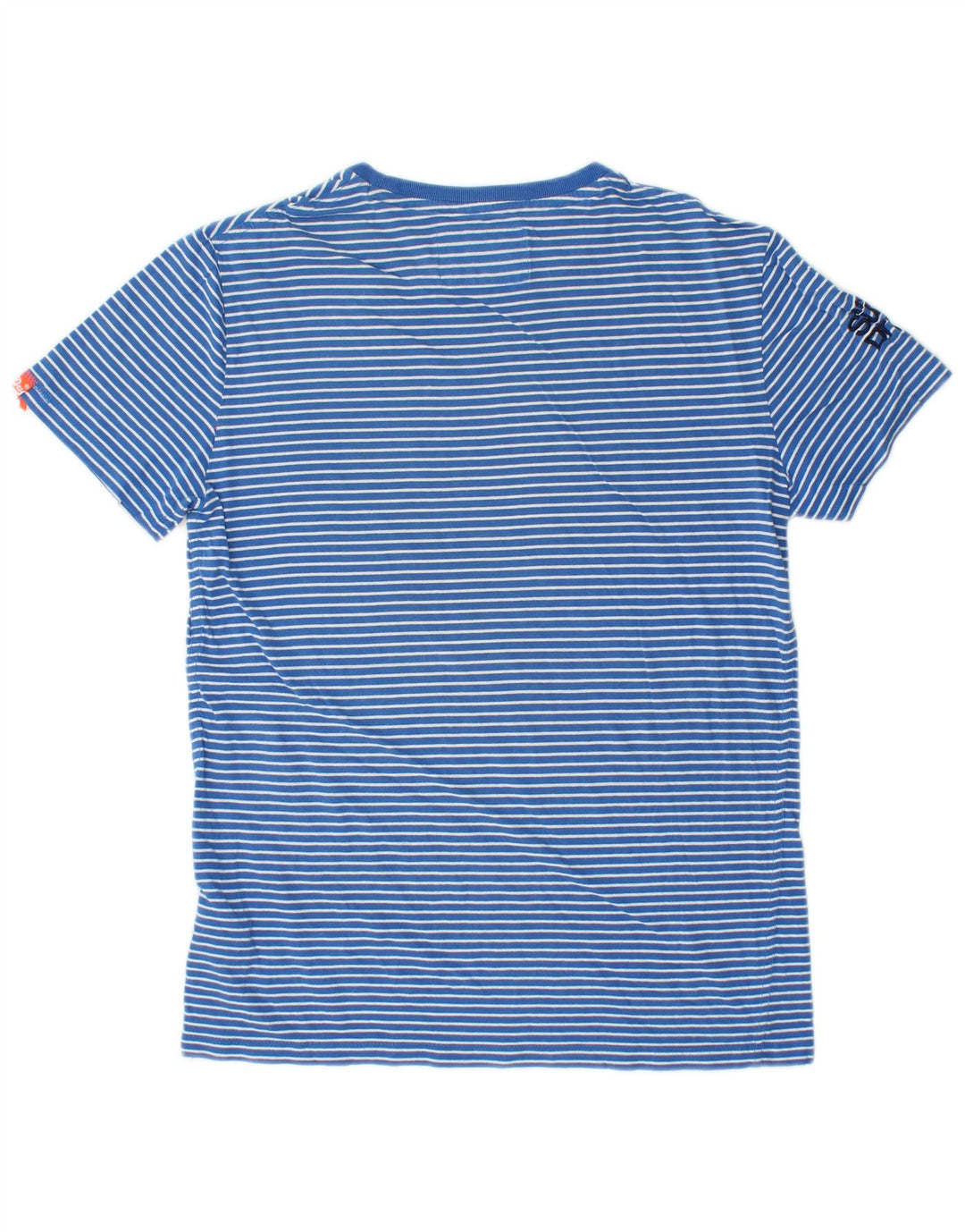 T-shirt da uomo SUPERDRY Top in cotone a righe piccole blu
