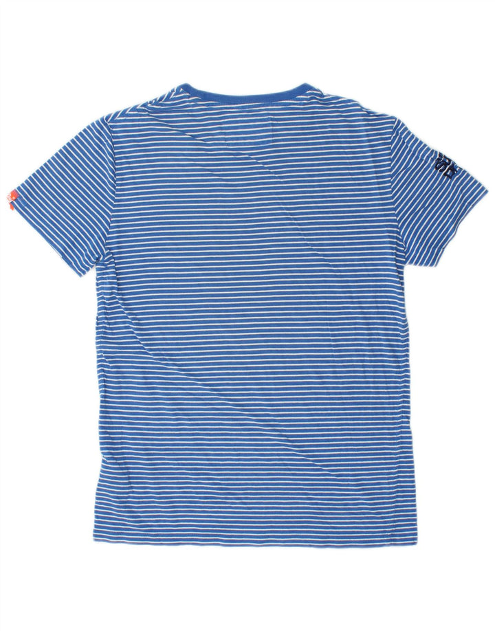 T-shirt da uomo SUPERDRY Top in cotone a righe piccole blu