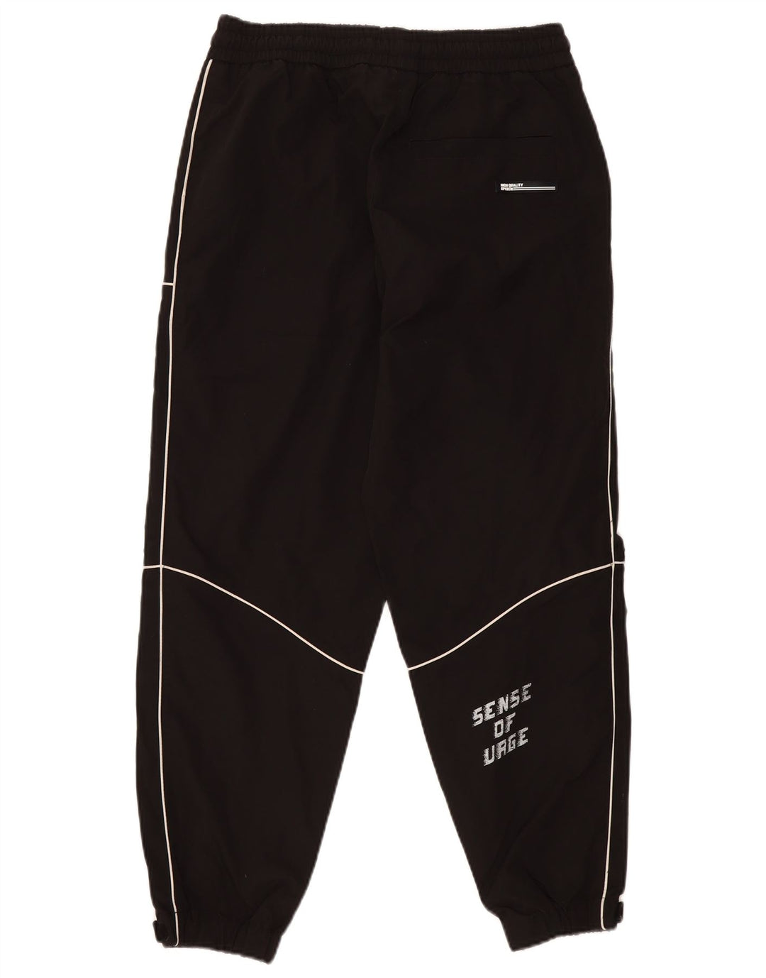 Pantaloni da tuta con grafica Zara da donna, pantaloni da jogging UK 14 grandi in poliestere nero