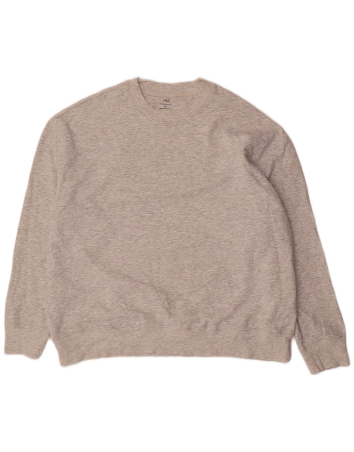 Felpa oversize da uomo Marks & Spencer 2XL cotone chiazzato grigio
