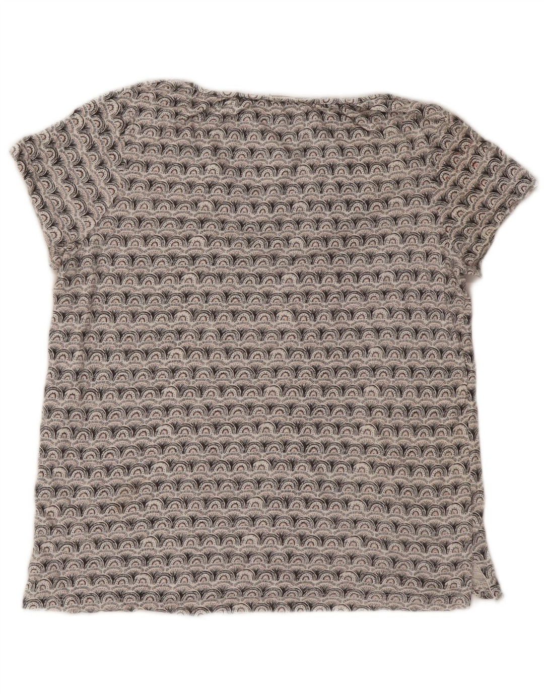 FAT FACE T-shirt grafica oversize da donna Top UK 10 Piccola grigia geometrica