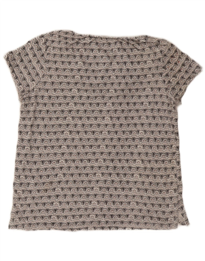 FAT FACE T-shirt grafica oversize da donna Top UK 10 Piccola grigia geometrica