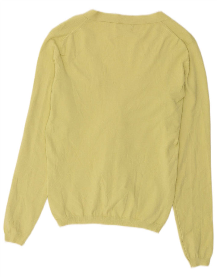 Maglione cardigan da donna Massimo Dutti UK 12 Viscosa giallo medio