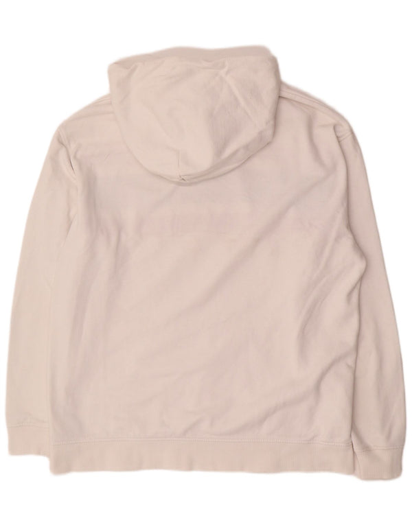 Tommy Hilfiger Uomo Felpa con cappuccio grafica rilassata Felpa grande in cotone bianco