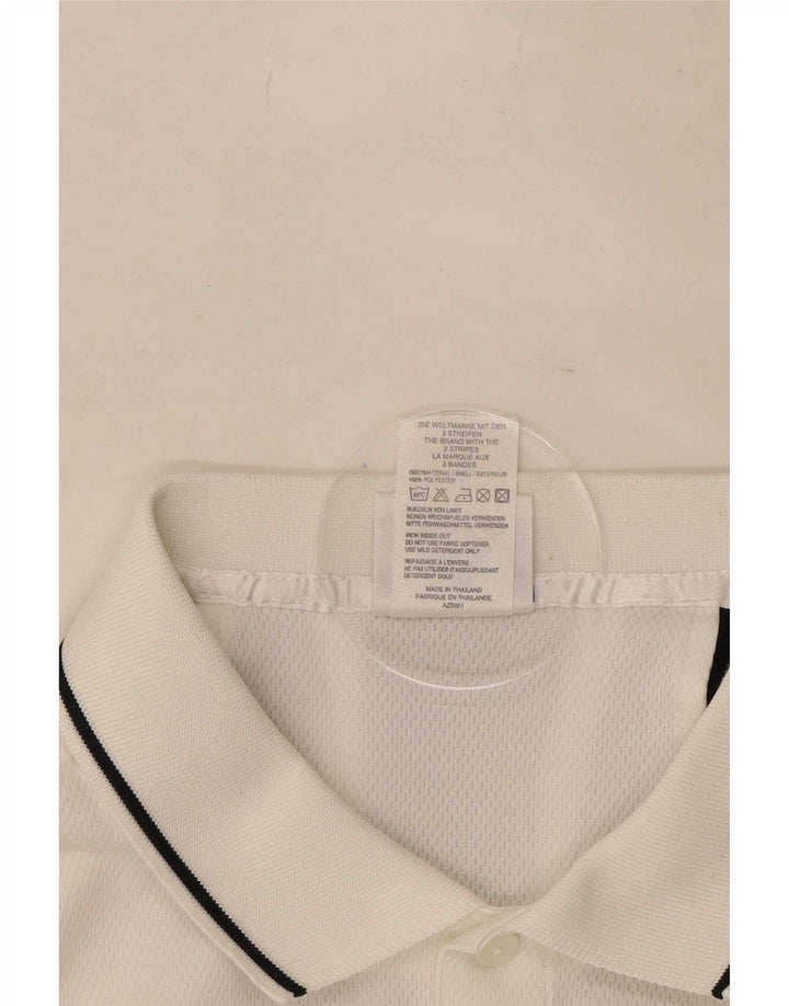 Polo Adidas da uomo UK 44/46 grande poliestere bianco