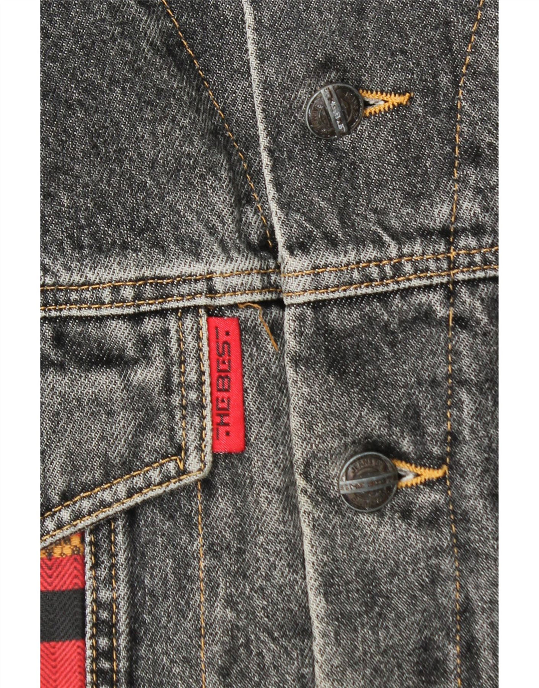 Giacca di jeans vintage da uomo UK 38 color block blu medio