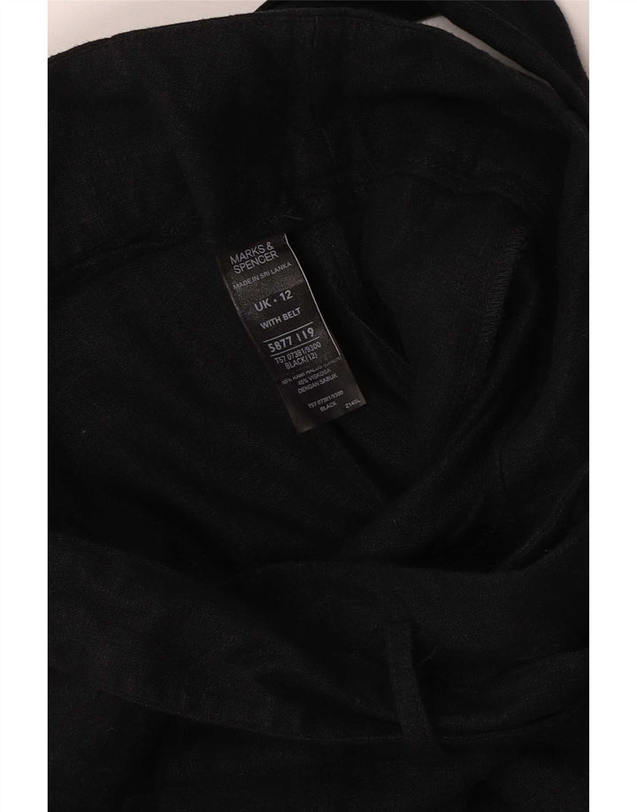 Pantaloncini casual da donna Marks & Spencer UK 12 medi W32 lino nero