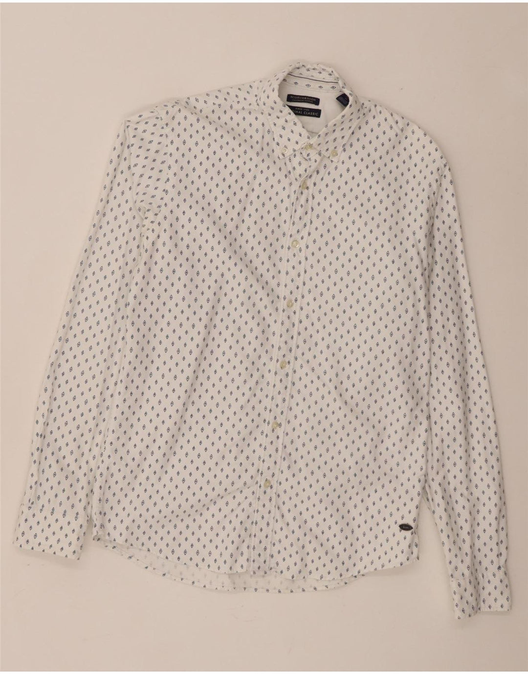 Camicia da uomo Classic Fit Scotch & Soda in cotone maculato bianco medio