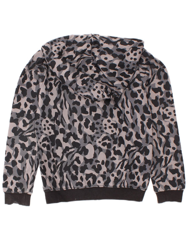 Puma Girls Zip Hoodie Sweater 7-8 Years Grey Camouflage Cotton