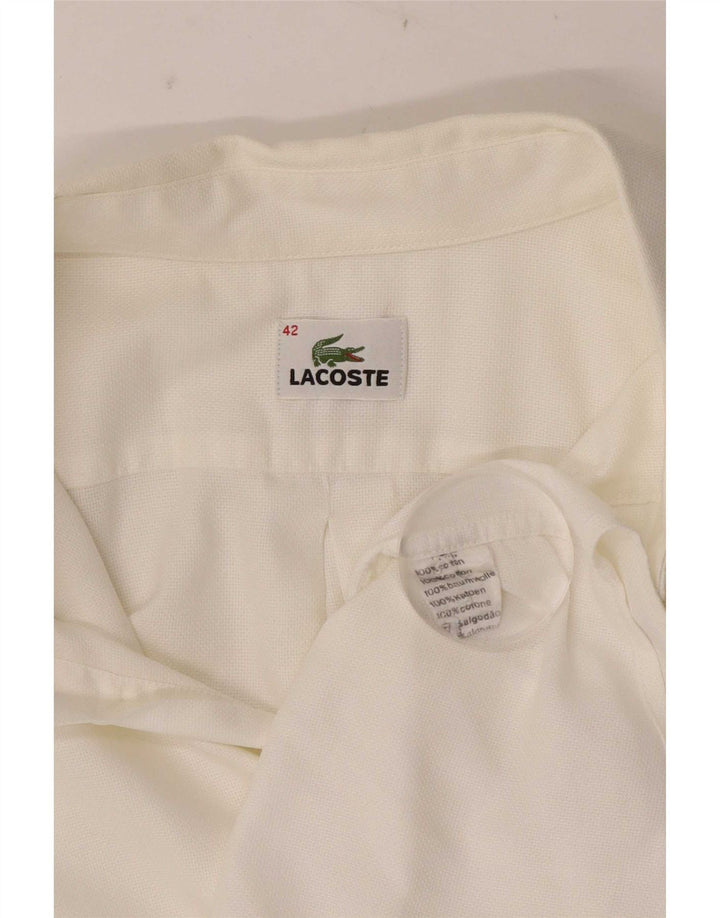 Camicia a maniche corte da uomo Lacoste taglia 42 grande cotone bianco