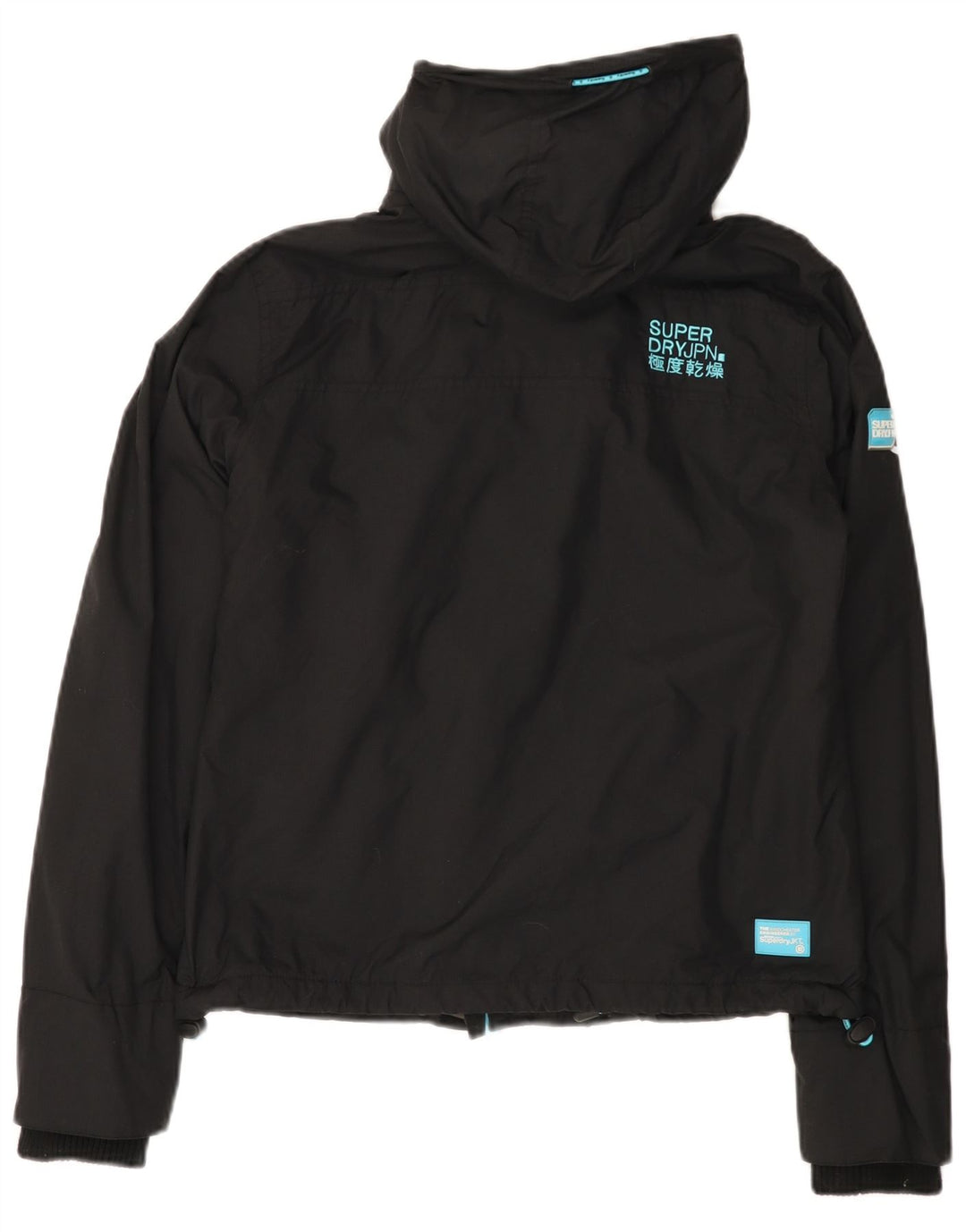 Giacca a vento da donna con cappuccio SUPERDRY UK 12 media nera