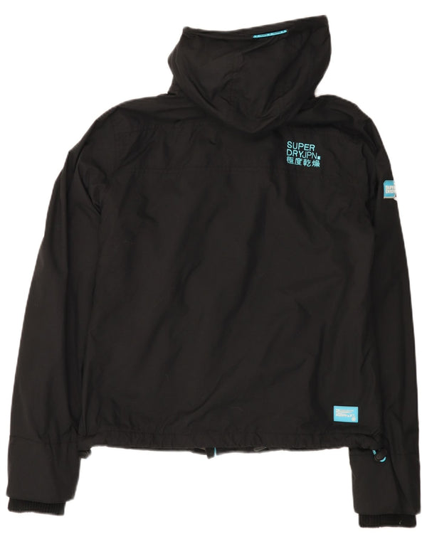 Giacca a vento da donna con cappuccio SUPERDRY UK 12 media nera
