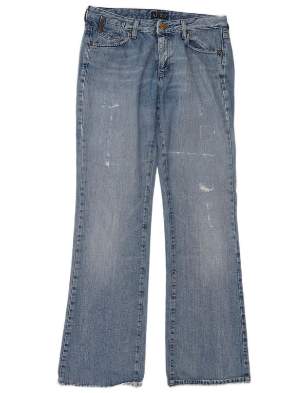 Jeans bootcut invecchiati da donna Armani W29 L32 cotone blu