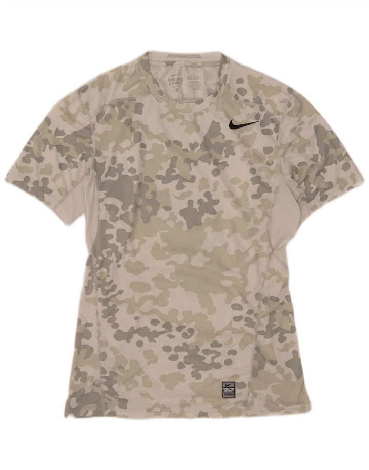 T-shirt grafica Nike Dri Fit da uomo, grande, in poliestere mimetico grigio